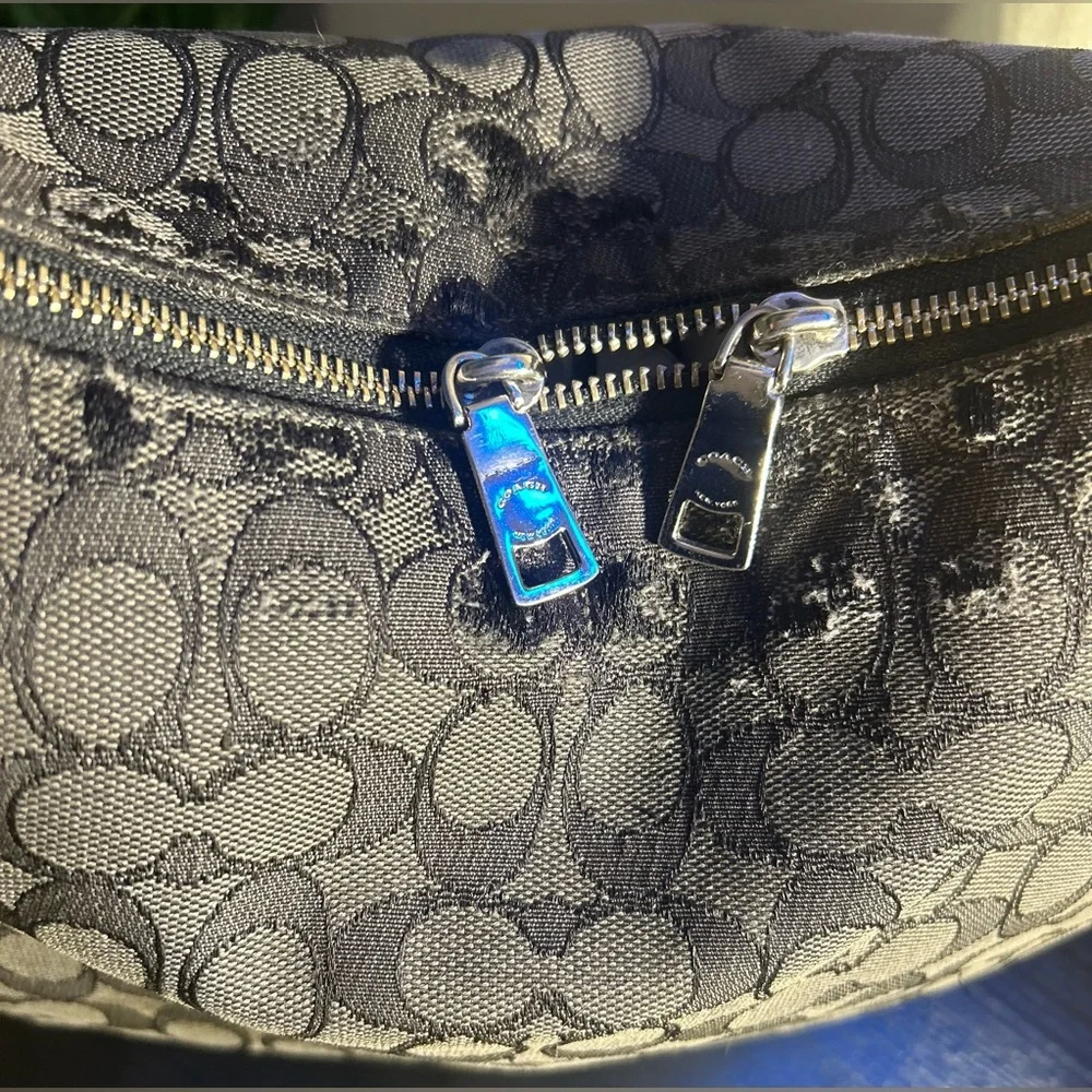 Coach Signature Monogram Large Saffiano Hobo Shoulder Used Bag